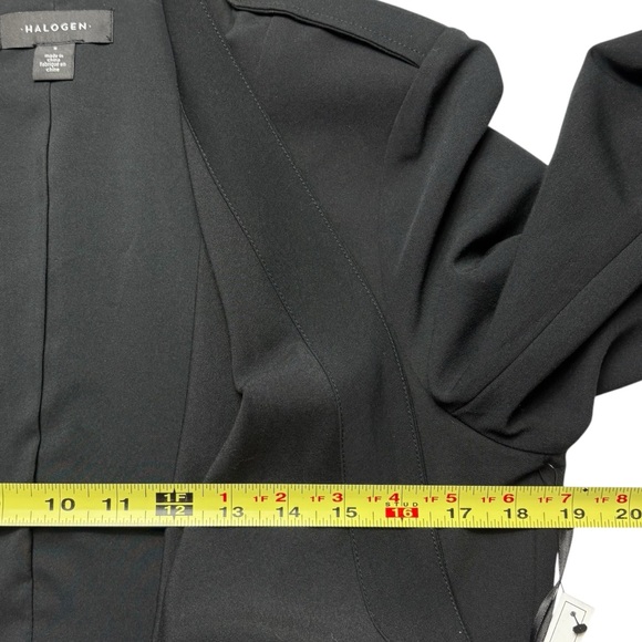 NWT Halogen Nordstrom Drape Open Front Lightweight Jacket Size S Black Pockets - Picture 9 of 14